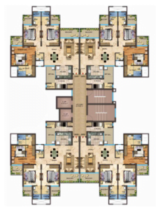 optima 3 bhk + servant floor plan