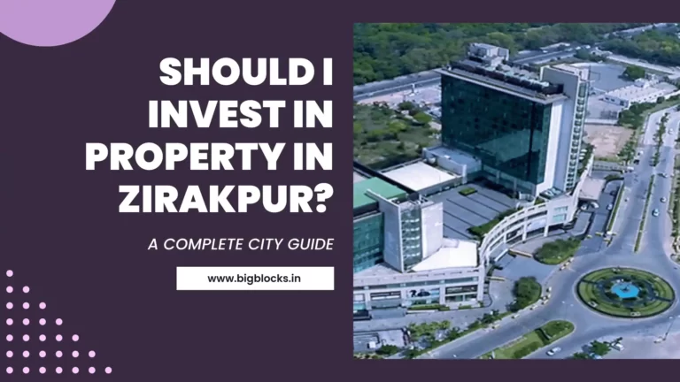 Blog banner showing property and question on investment of property in zirakpur